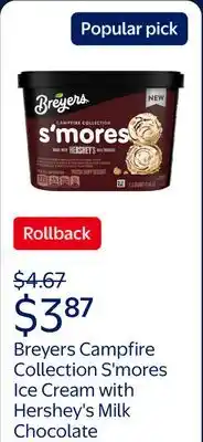 Walmart Breyers Campfire Collection S'mores Ice Cream with Hershey's Milk Chocolate offer