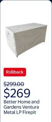 Walmart Better Home and Gardens Ventura Metal LP Firepit offer