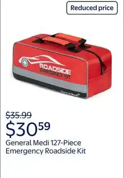 Walmart General Medi 127-Piece Emergency Roadside Kit with Mini First Aid Kit, Jumper Cables, Tow Rope offer