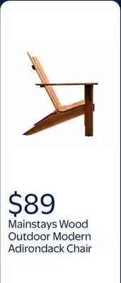 Walmart Mainstays Wood Outdoor Modern Adirondack Chair offer