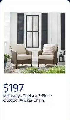 Walmart Mainstays Chelsea 2-Piece Outdoor Wicker Chairs offer