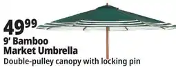 Ocean State Job Lot 9' Bamboo Market Umbrella Striped offer