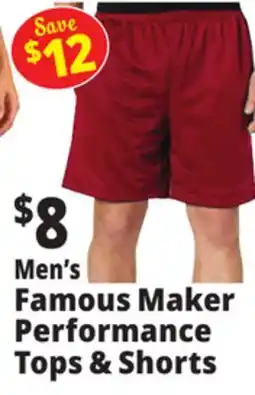 Ocean State Job Lot Men's Famous Maker Performance Tops & Shorts offer