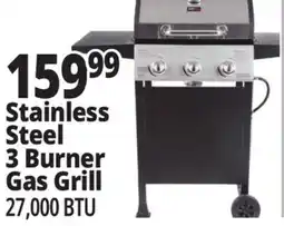 Ocean State Job Lot Stainless Steel 3 Burner Gas Grill offer