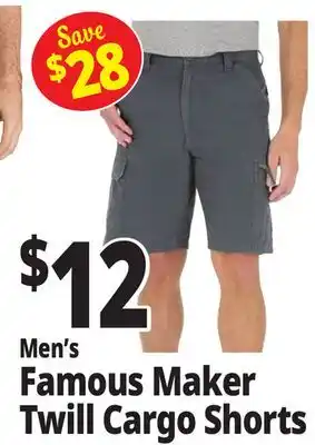 Ocean State Job Lot Famous Maker Twill Cargo Shorts offer