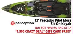 Ocean State Job Lot 12' Pescador Pilot Moss Sit-On Kayak offer