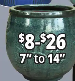 Ocean State Job Lot 7 to 14 Outdoor Glazed Ceramic Planters offer