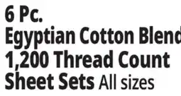 Ocean State Job Lot 6 Pc. Egyptian Cotton Blend Blend Count 1,200 Thread Count Sheet Sets offer