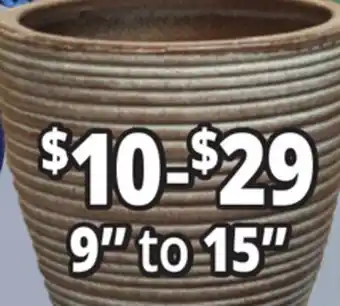 Ocean State Job Lot 9 to 15 Outdoor Glazed Ceramic Planters offer
