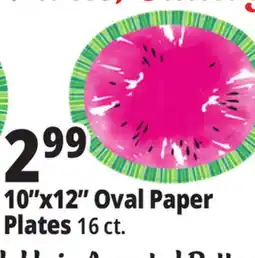 Ocean State Job Lot 10x12 Oval Paper Plates 16 ct offer