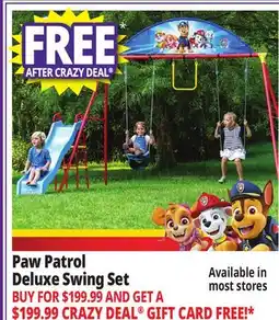 Ocean State Job Lot Paw Patrol Deluxe Swing Set offer