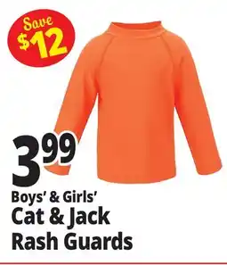 Ocean State Job Lot Boy's & Girl's Cat & Jack Rash Guards offer