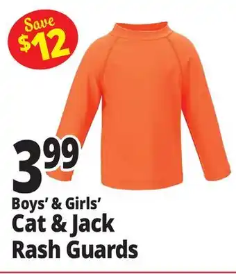 Ocean State Job Lot Boy's & Girl's Cat & Jack Rash Guards offer