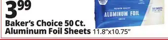 Ocean State Job Lot Baker's Choice 50 Ct. Aluminum Foil Sheets 11.8x10.75 offer