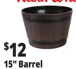 Ocean State Job Lot Whiskey Barrel Resin Planter 15 offer