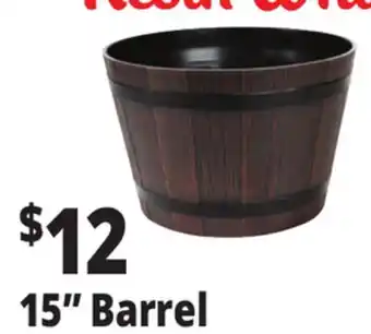 Ocean State Job Lot Whiskey Barrel Resin Planter 15 offer