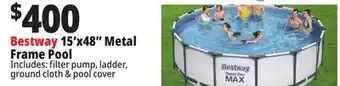 Ocean State Job Lot Bestway 15' x 48 Steel Pro Max Above Ground Pool Set offer