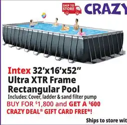 Ocean State Job Lot Intex 32' x 16' x 52 Ultra XTR Frame Rectangular Pool Set with Sand Filter Pump offer