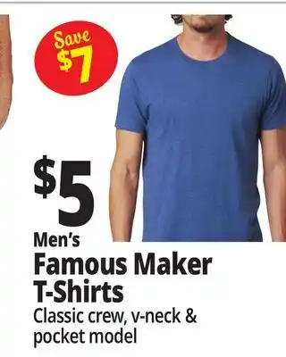 Ocean State Job Lot Men's Famous Maker T-Shirts offer