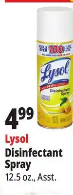 Ocean State Job Lot Lysol Disinfectant Spray Lemon Breeze Scent 12.5 oz offer