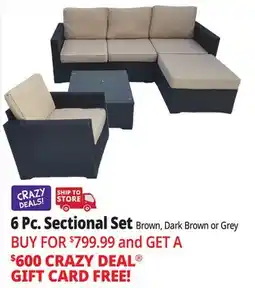 Ocean State Job Lot 6 Pc. Sectional Set offer