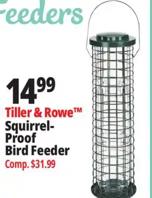 Ocean State Job Lot Tiller & Rowe Squirrel Proof Bird Feeder offer