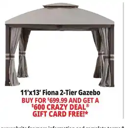 Ocean State Job Lot Sunjoy Fiona 2-Tier Gazebo 11' x 13' Light Gray offer