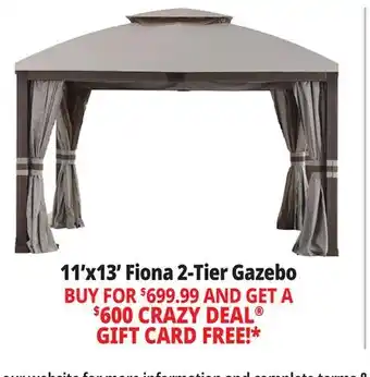 Ocean State Job Lot Sunjoy Fiona 2-Tier Gazebo 11' x 13' Light Gray offer