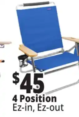 Ocean State Job Lot 4-Position Copa High Back Beach Chair offer
