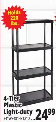 Ocean State Job Lot Maxit 4-Tier Plastic Shelving Unit 48 offer