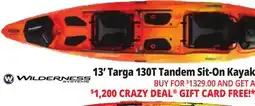 Ocean State Job Lot Wilderness Systems Targa 130T Recreational Tandem Kayak Mango offer