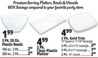 Ocean State Job Lot Premium Serving Platters, Bowls & Utensils offer