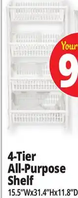 Ocean State Job Lot 4-Tier All-Purpose Shelf offer