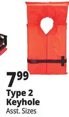 Ocean State Job Lot Type 2 Keyhole Life Vest offer