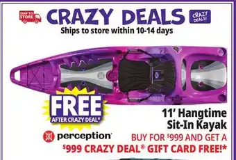 Ocean State Job Lot 11' Hangtime Sit-In Kayak offer