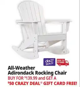 Ocean State Job Lot All-Weather Adirondack Rocking Chair White offer