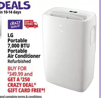 Ocean State Job Lot LG 7 000 BTU Portable Air Conditioner with Dehumidifier (Factory Refurbished) offer