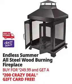 Ocean State Job Lot Endless Summer Steel Wood-Burning Fireplace Black offer
