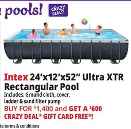 Ocean State Job Lot Intex 24' x 12' x 52 Ultra XTR Frame Rectangular Pool Set with Sand Filter Pump offer