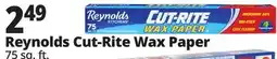 Ocean State Job Lot Reynolds Kitchens Cut-Rite Wax Paper 75 sq ft offer
