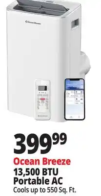 Ocean State Job Lot Ocean Breeze 13,500 BTU Portable AC offer
