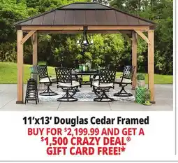 Ocean State Job Lot Douglas 11' x 13' Cedar Framed Gazebo with Steel & Polycarbonate Hip Roof Hardtop offer