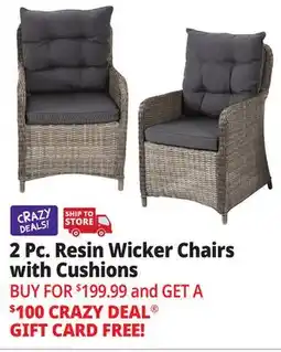Ocean State Job Lot 2-Piece Resin Wicker Chairs with Cushions offer