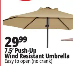 Ocean State Job Lot 7.5' Wind Resistant Steel Patio Umbrella with Push Lift offer