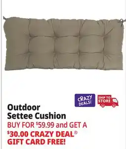 Ocean State Job Lot Outdoor Living Furnishings Acrylic Settee Patio Cushion with 3M Scotchgard Taupe offer