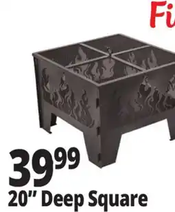 Ocean State Job Lot Outdoor Living Accents Square Fire Pit with Wild Fire Cutout Design 20 offer