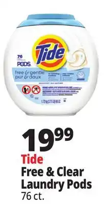 Ocean State Job Lot Tide Pods Free & Gentle Laundry Detergent Pacs 76 Count offer