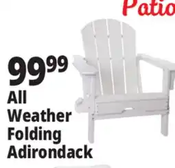Ocean State Job Lot All-Weather Folding Adirondack Chair White offer