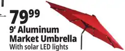 Ocean State Job Lot 9' Aluminum Market Umbrella with Solar LED Lights offer
