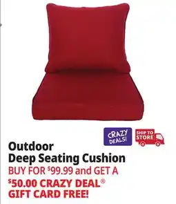 Ocean State Job Lot Outdoor Living Furnishings Acrylic Deep Seat Patio Cushion with 3M Scotchgard Red offer
